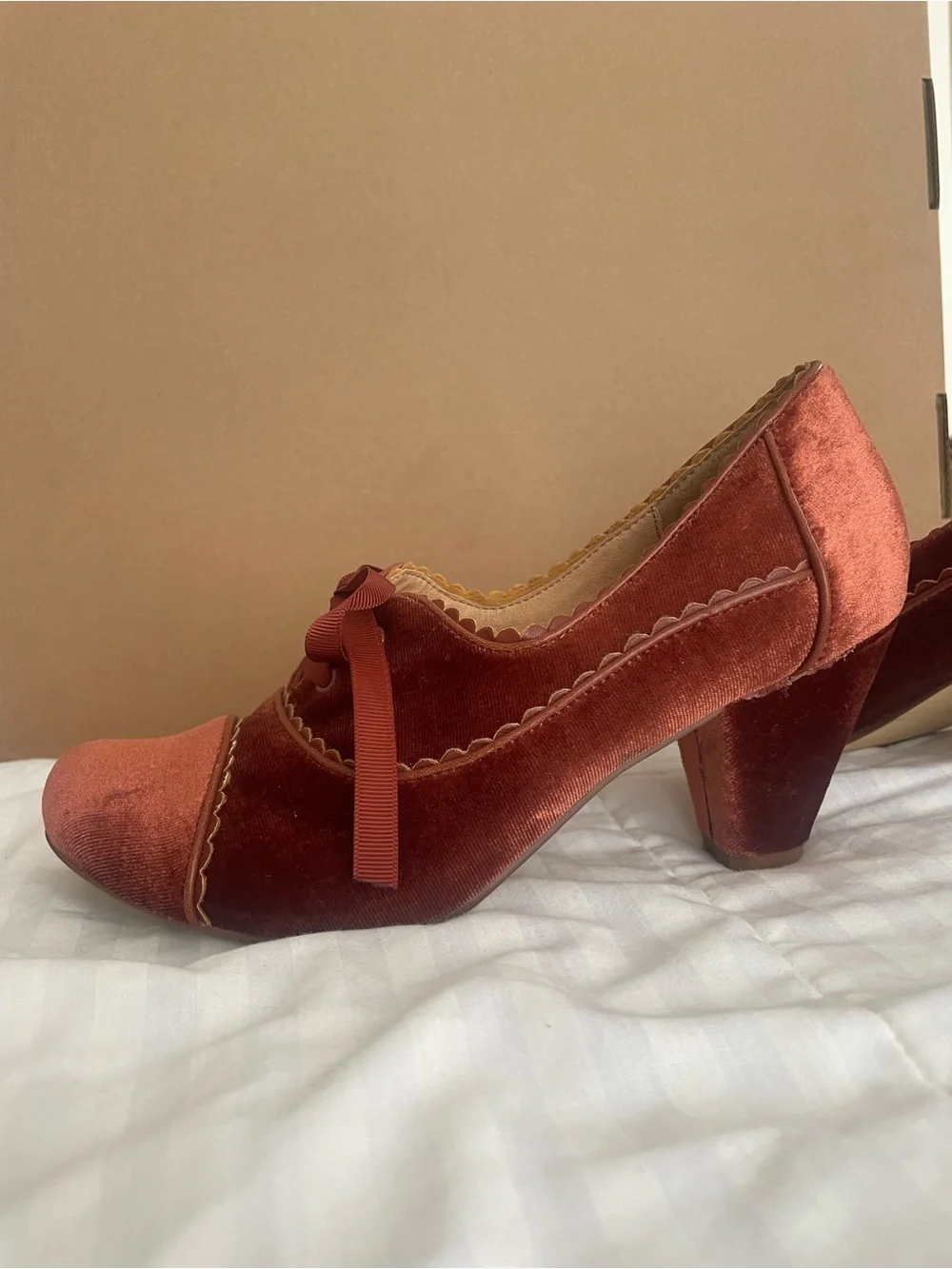 chelsea crew rust Velvet Ribbon Tie Mary Jane’s